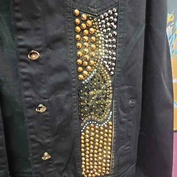 Luxe Moda Women's Studded Denim Jacket New w/Tag - Picture 9 of 9